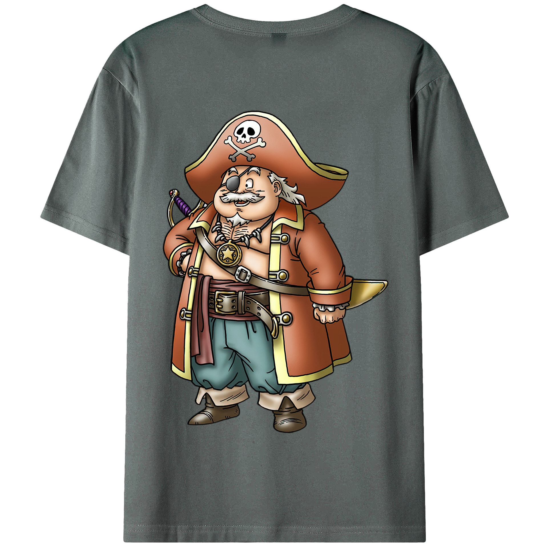 （画像用） ドラゴンクエスト Doragon Kuesuto Dragon Quest 綿100％半袖Tシャツ（背面プリント）